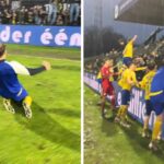 E marrin vesh që janë futur në elitën e futbollit belg, kjo ishte festa e lojtarëve të klubit Beveren SK