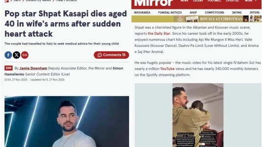 ‘The Mirror’ shkruan për vdekjen e Shpat Kasapit