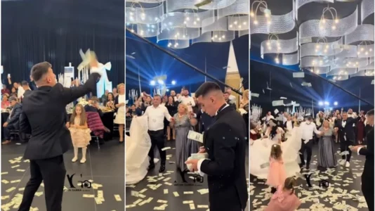 Një vëlla si Myrto Uzuni: Momenti kur futbollisti nuk ndalet duke hedhur para në dasmën e motrës