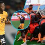 Lojtari gati sa nuk e thyen qafën, duke tentuar një festim akrobatik