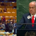 Momenti kur delegatët largohen nga Asambleja e OKB-së, pak çaste para se Netanyahu të fillojë fjalimin