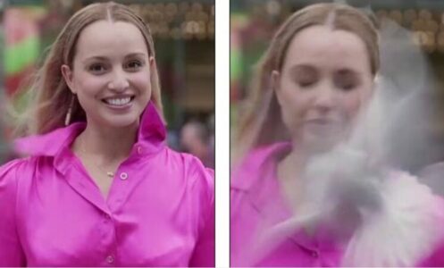 Gazetarja goditet nga një zog gjatë raportimit live