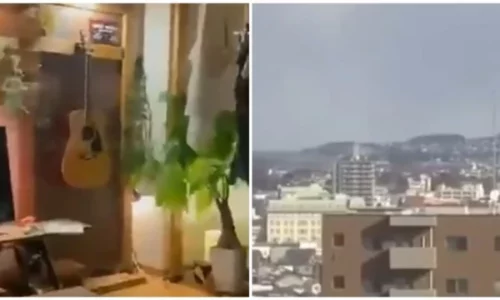 Tërmet 6.7 shkallësh në Japoni- Pamje dramatike të lëkundjes së apartamenteve