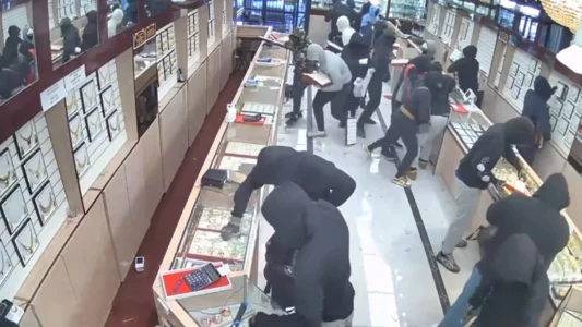 Vjedhje spektakolare: 20 hajna bastisin dyqanin e bizhuterive dhe marrin mallra mbi 1.4 milionë dollarë